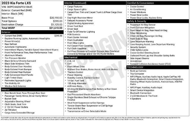 Used 2023 Kia Forte LXS FWD image 2