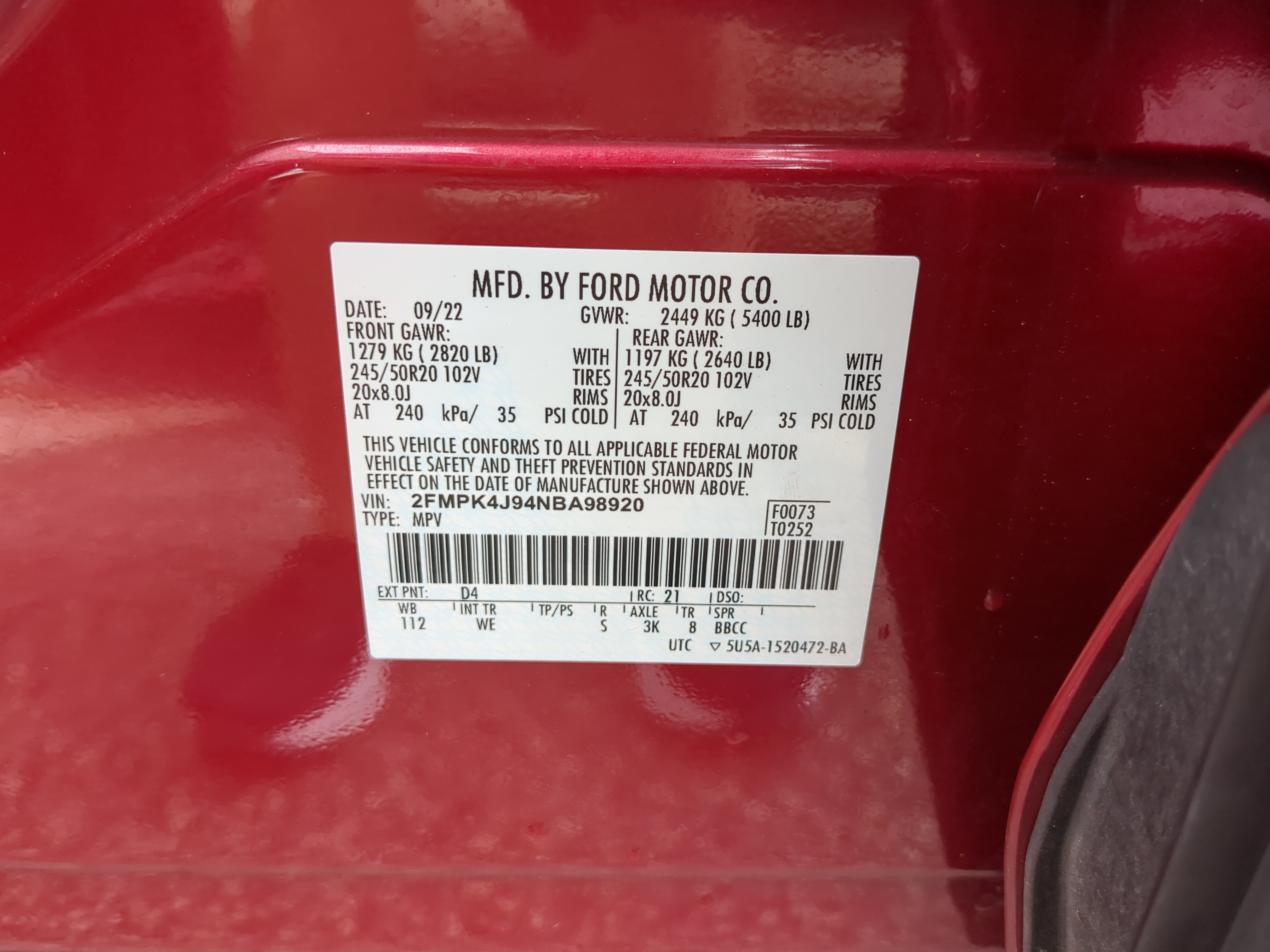 Certified 2022 Ford Edge ST-Line AWD/4WD image 28