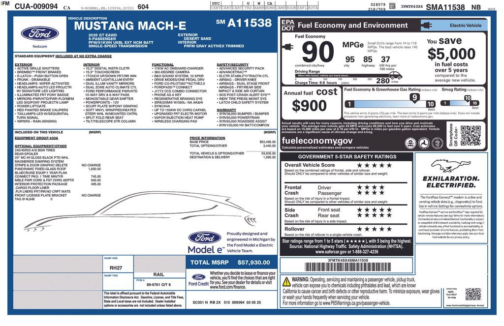 Certified 2025 Ford Mustang Mach-E GT AWD/4WD image 3