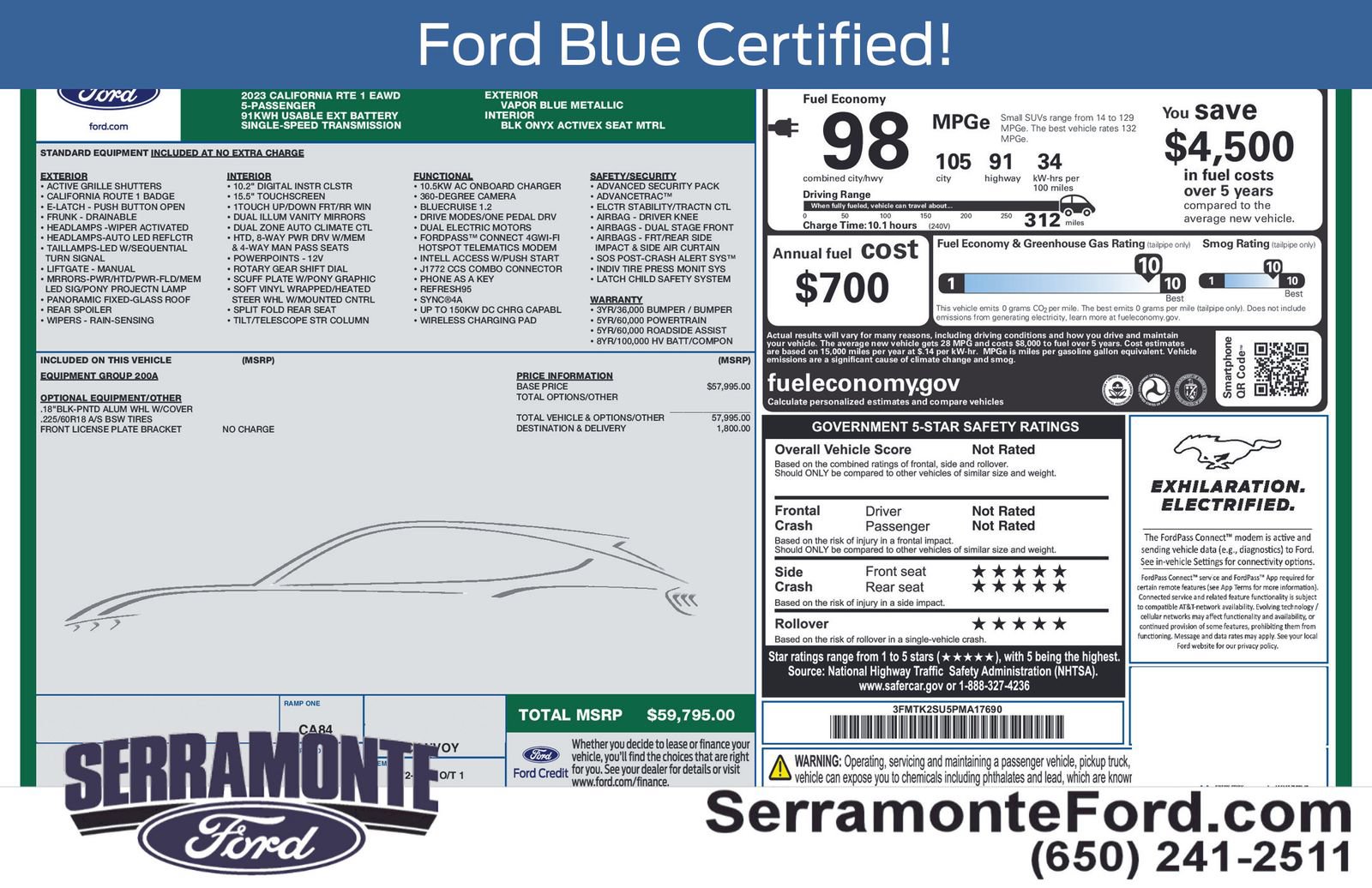 Certified 2023 Ford Mustang Mach-E California Route 1 AWD/4WD image 17