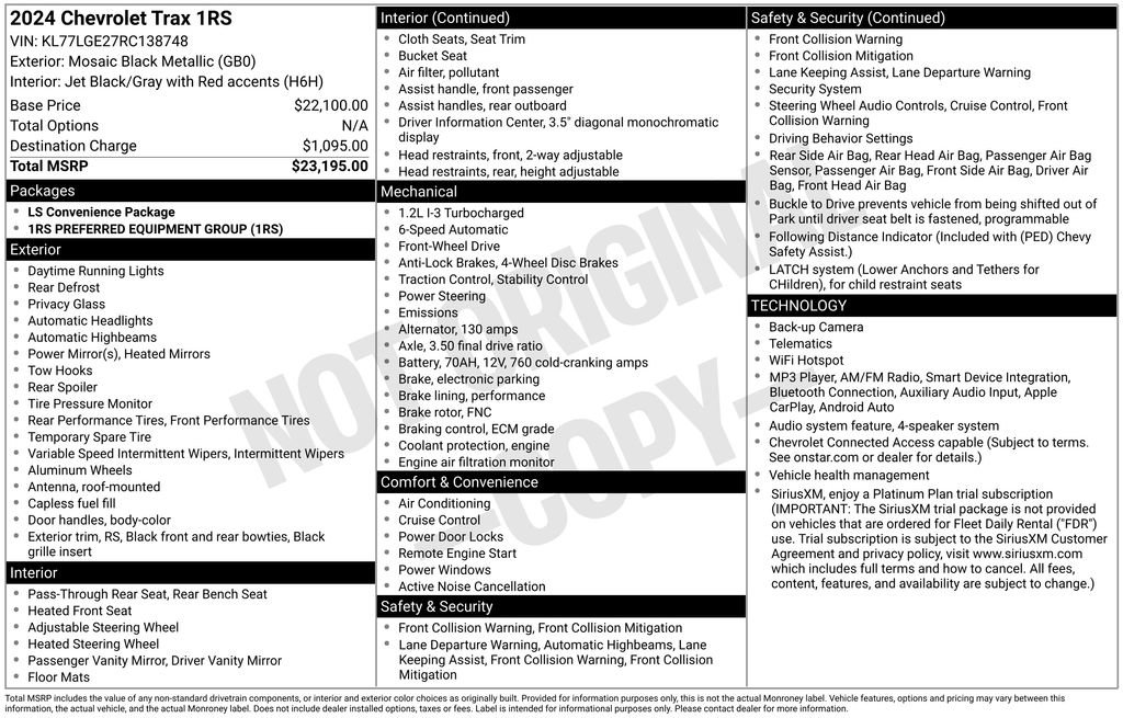 Used 2024 Chevrolet Trax RS FWD image 33