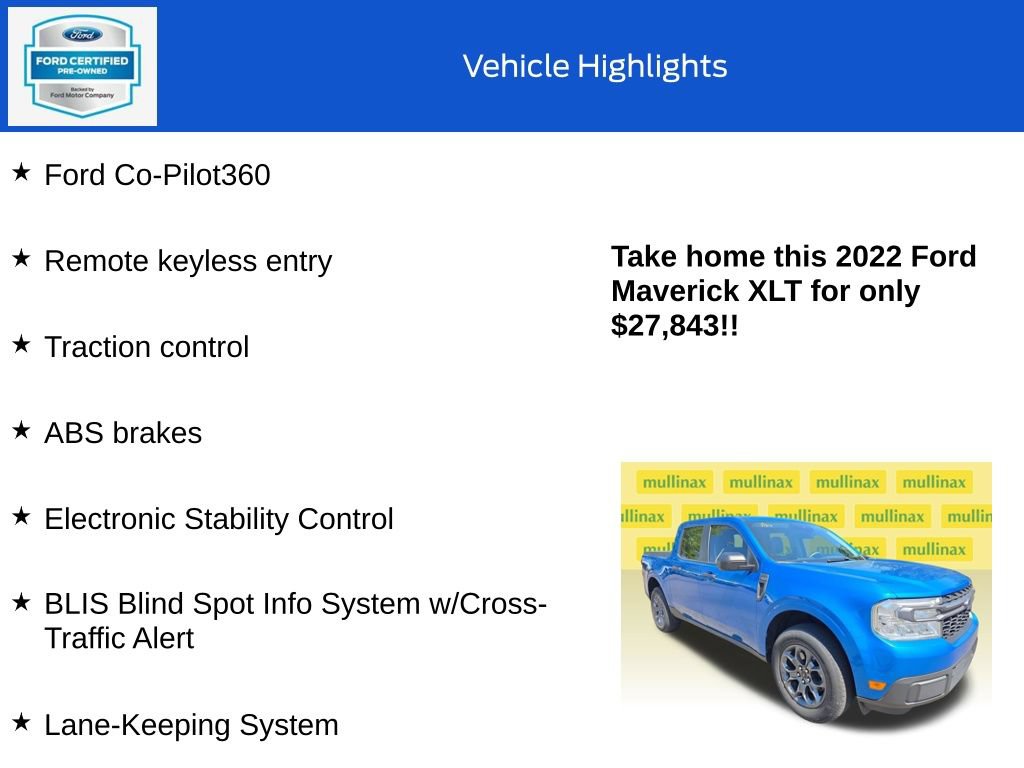 Certified 2022 Ford Maverick XLT w/ Equipment Group 300A Standard AWD/4WD image 18