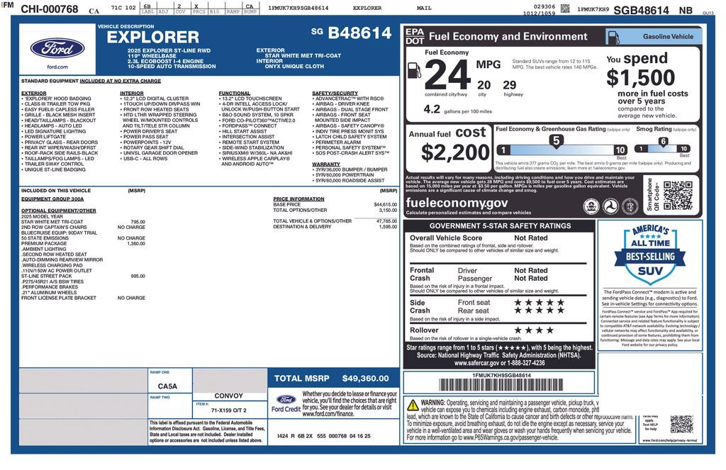 Certified 2025 Ford Explorer ST-Line w/ Premium Package image 3