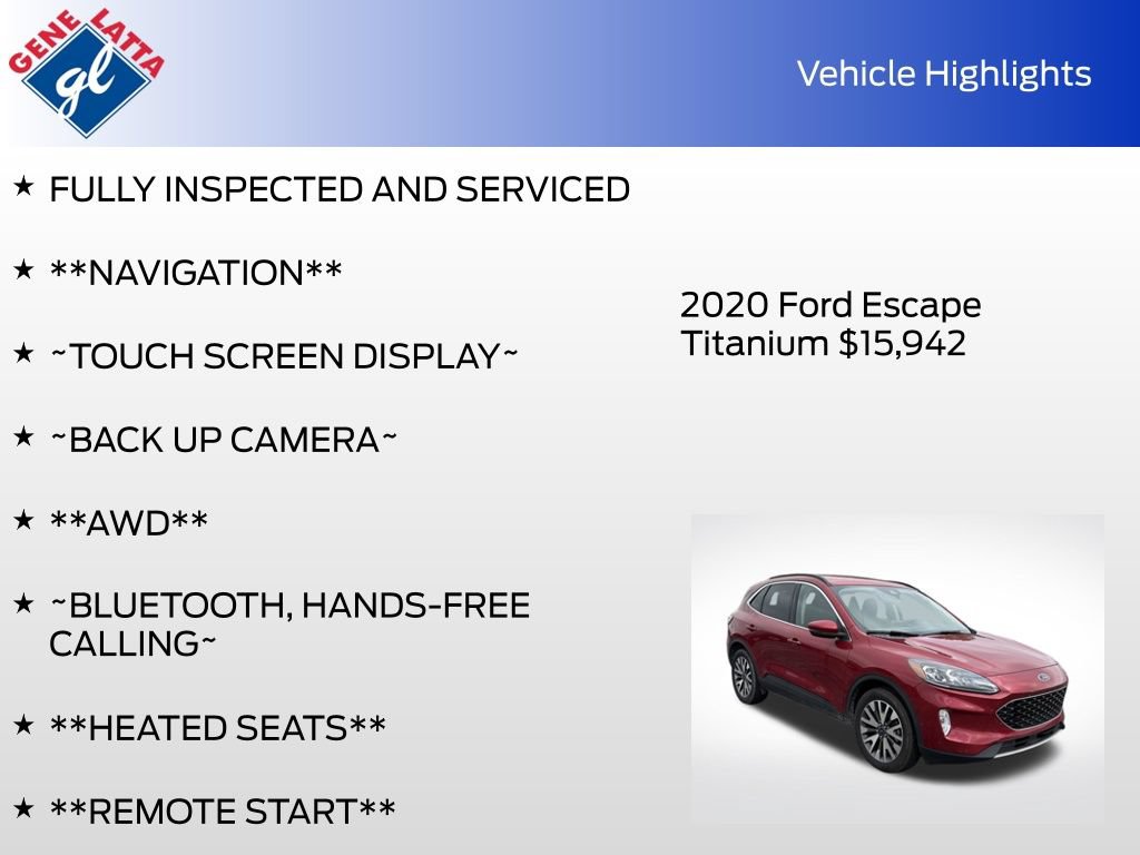 Certified 2020 Ford Escape Titanium AWD/4WD image 4