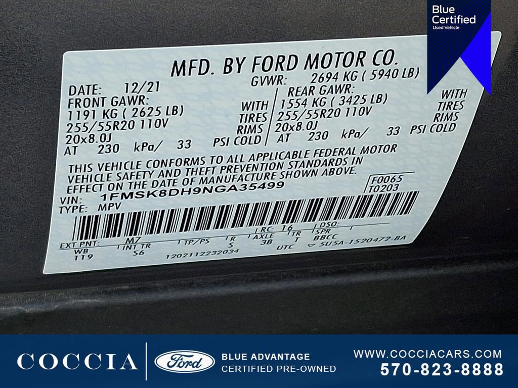 Certified 2022 Ford Explorer XLT w/ Equipment Group 202A image 27