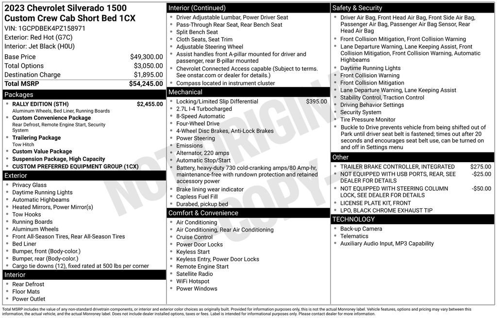 Used 2023 Chevrolet Silverado 1500 Custom w/ Rally Edition image 33