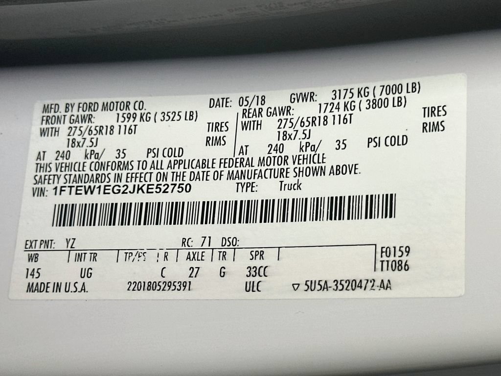 Certified 2018 Ford F150 XLT w/ Equipment Group 302A Luxury AWD/4WD image 23