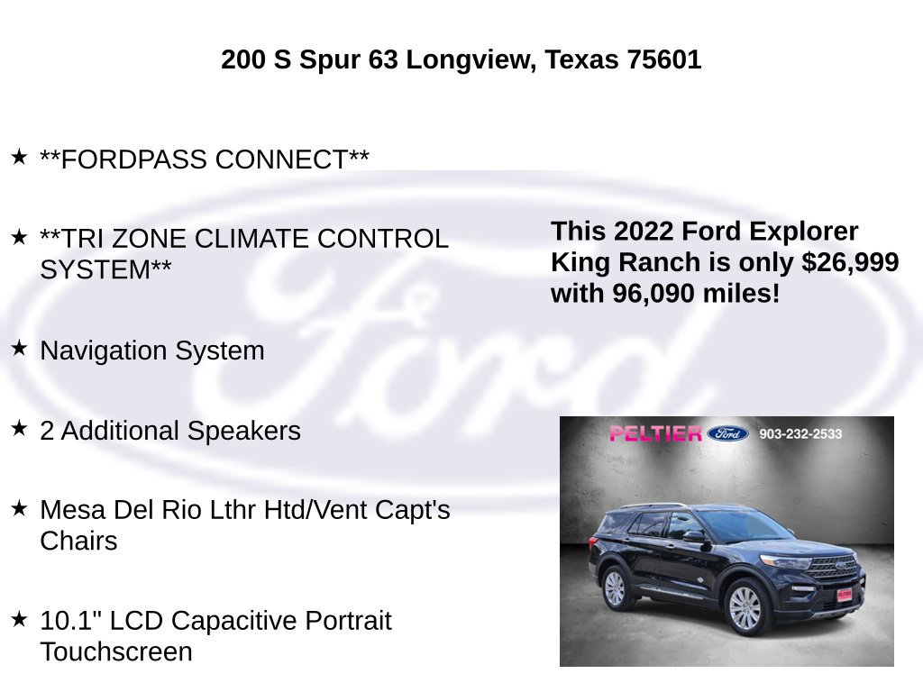 Certified 2022 Ford Explorer King Ranch w/ Premium Technology Package AWD/4WD image 30