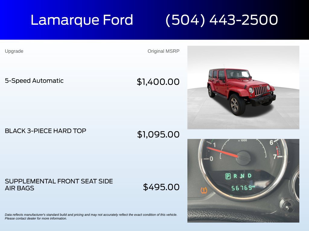 Used 2018 Jeep Wrangler Unlimited Sahara AWD/4WD image 2