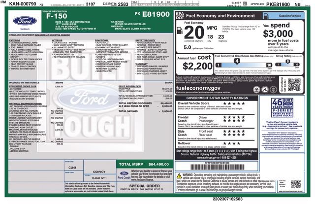 Certified 2023 Ford F150 XLT w/ Equipment Group 302A High AWD/4WD image 13