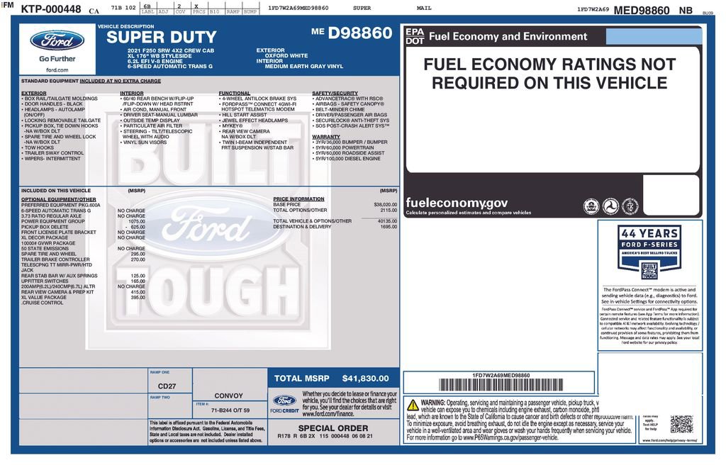 Certified 2021 Ford F250 XL w/ Power Equipment Group image 3