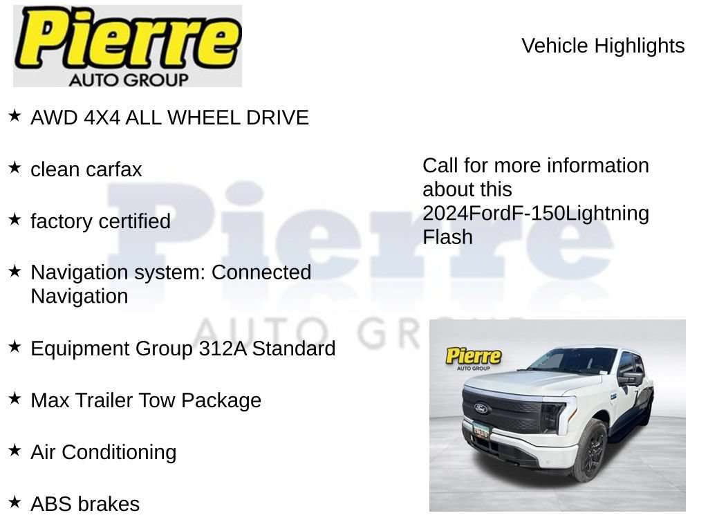 Certified 2024 Ford F150 Lightning Flash w/ Max Trailer Tow Package AWD/4WD image 3
