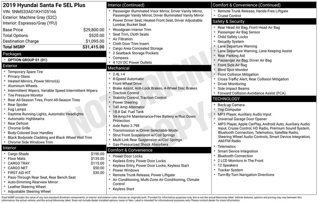 Used 2019 Hyundai Santa Fe SEL FWD image 5