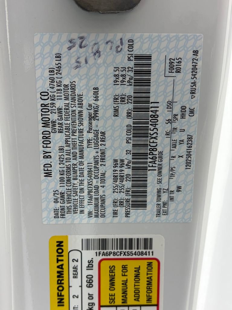 Certified 2025 Ford Mustang GT Premium w/ Mustang Nite Pony Package image 9