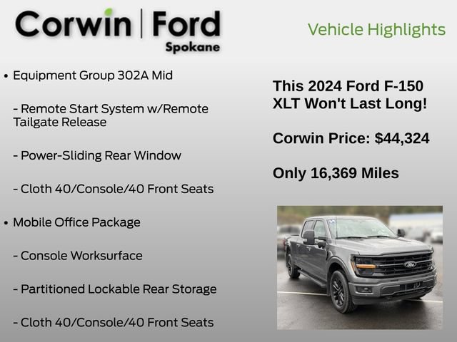 Certified 2024 Ford F150 XLT w/ Equipment Group 302A MID AWD/4WD image 19