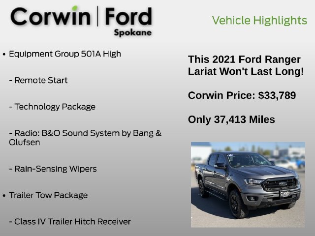 Certified 2021 Ford Ranger Lariat w/ Equipment Group 501A High AWD/4WD image 7