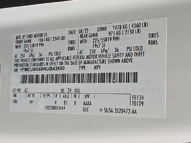 Certified 2022 Ford Escape SE w/ SE Sport Appearance Package FWD image 38