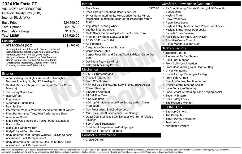 Used 2024 Kia Forte GT w/ GT2 Package image 12