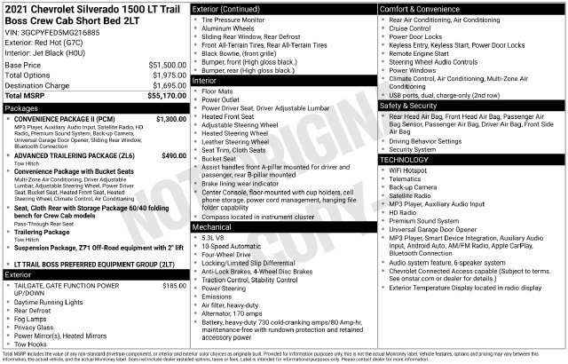 Used 2021 Chevrolet Silverado 1500 LT Trail Boss w/ Convenience Package II AWD/4WD image 32
