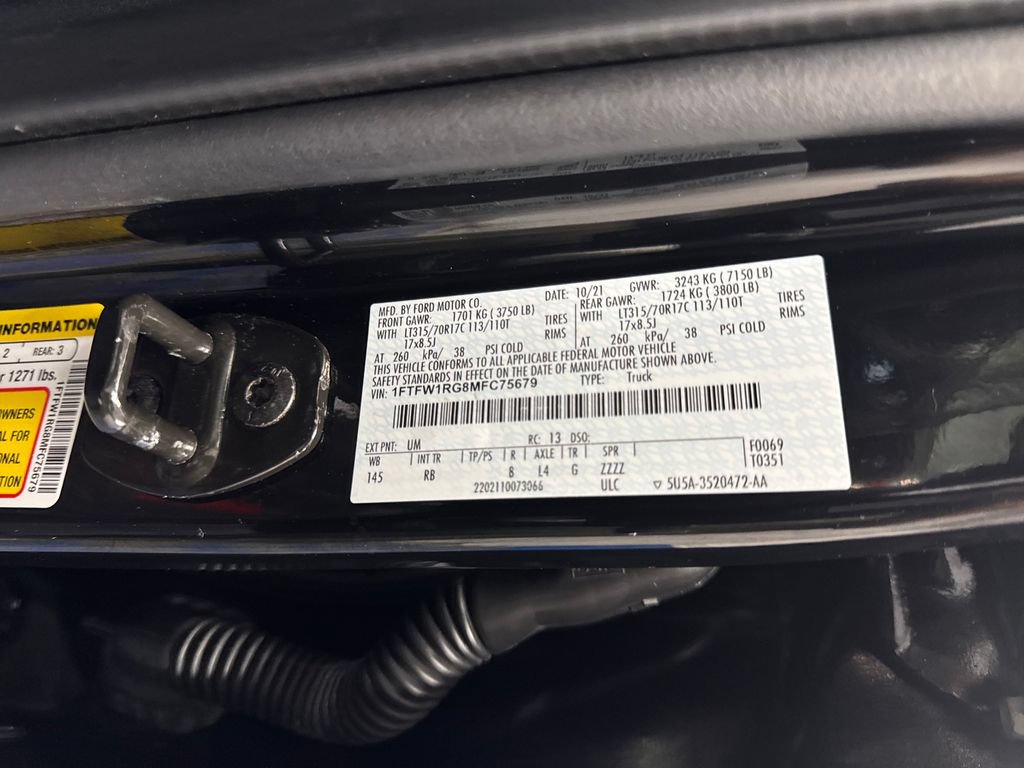 Certified 2021 Ford F150 Raptor w/ Equipment Group 801A High AWD/4WD image 35