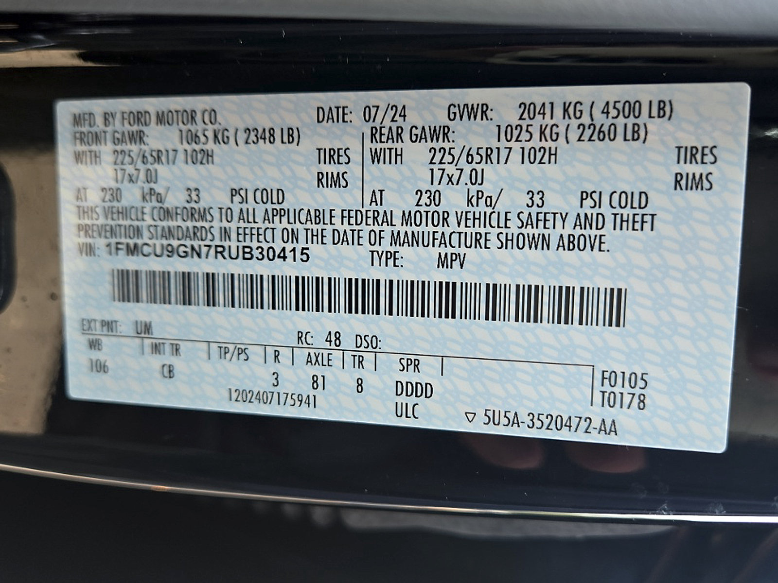 Certified 2024 Ford Escape Active AWD/4WD image 25