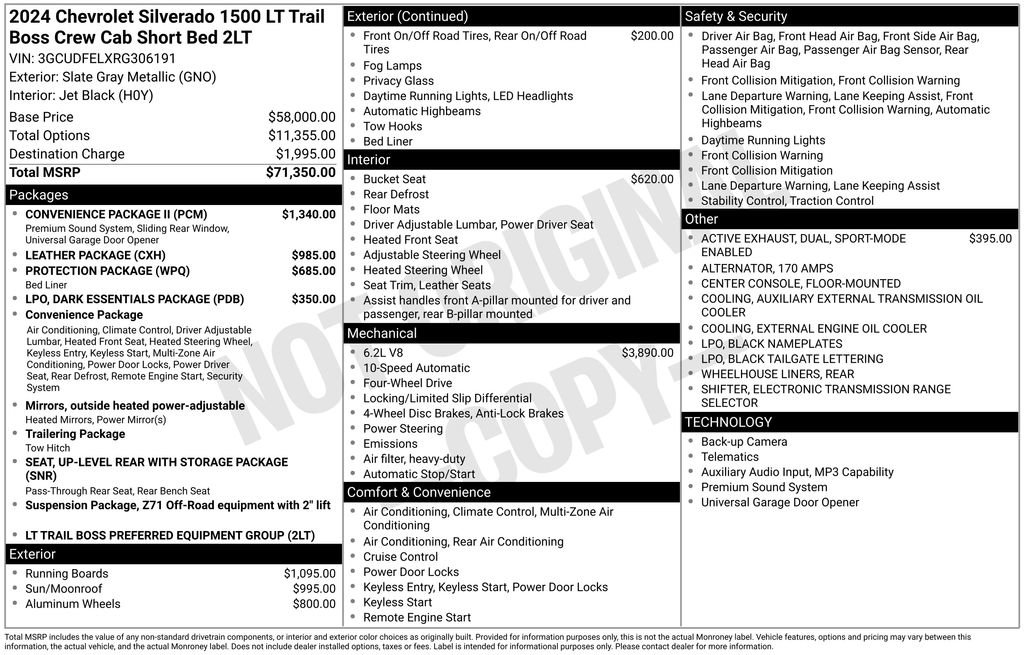 Used 2024 Chevrolet Silverado 1500 LT Trail Boss w/ Convenience Package II AWD/4WD image 38