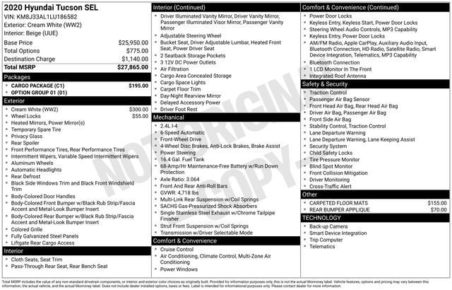 Used 2020 Hyundai Tucson SEL w/ Cargo Package image 5