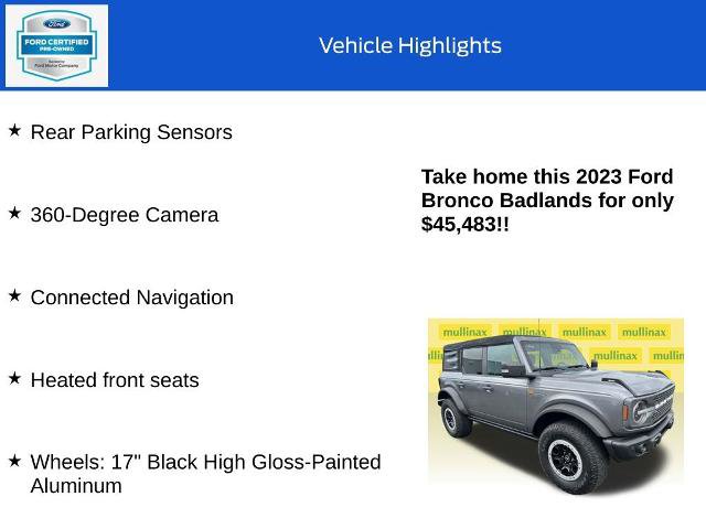 Certified 2023 Ford Bronco Badlands w/ Sasquatch Package AWD/4WD image 19