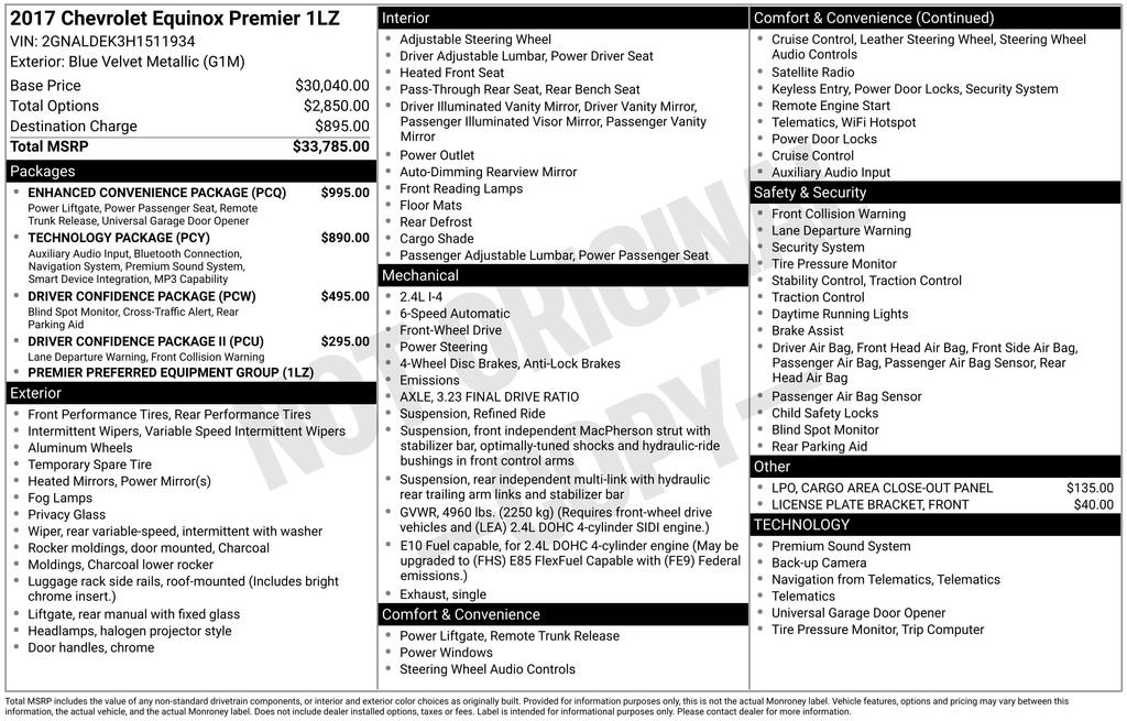 Used 2017 Chevrolet Equinox Premier w/ Enhanced Convenience Package FWD image 27