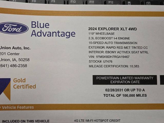Certified 2024 Ford Explorer XLT w/ Equipment Group 202A AWD/4WD image 25