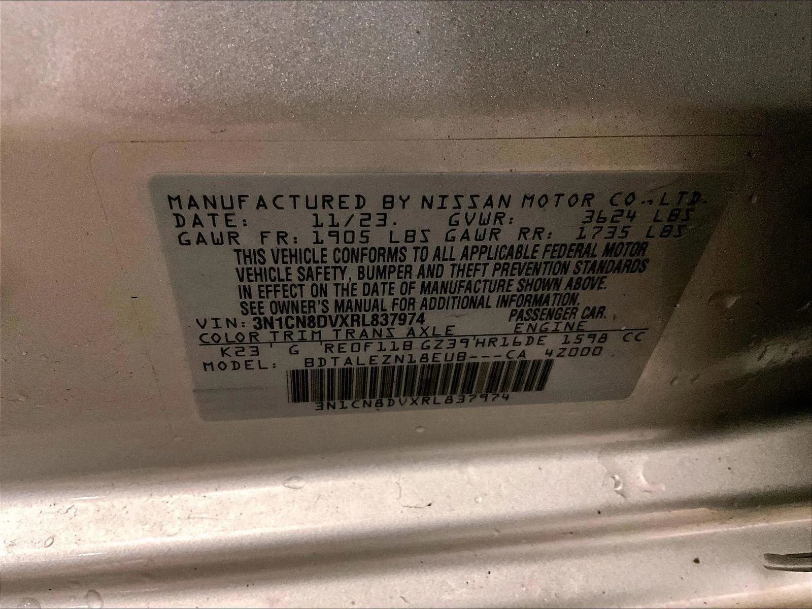 Used 2024 Nissan Versa S w/ Trunk Package image 32