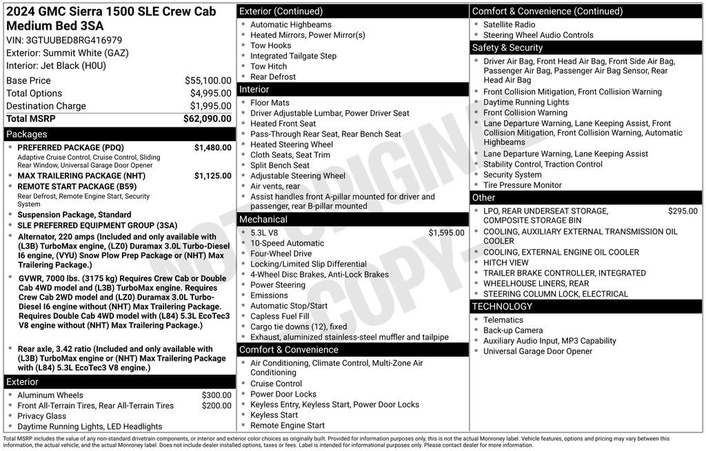 Used 2024 GMC Sierra 1500 SLE w/ Preferred Package image 8