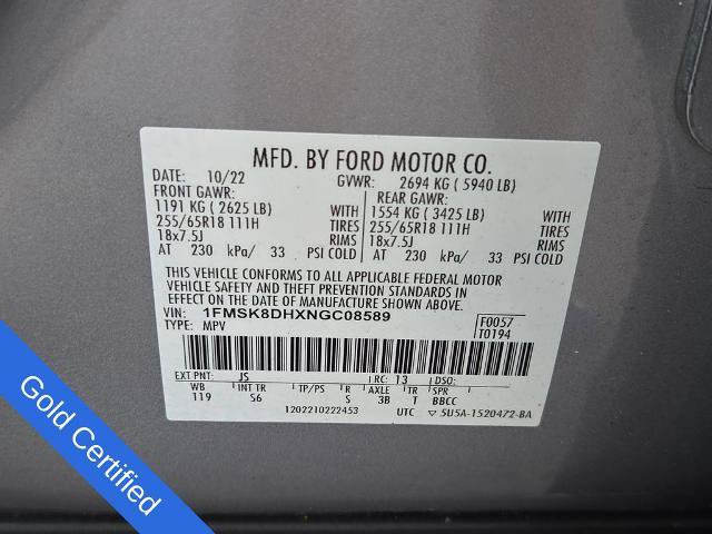 Certified 2022 Ford Explorer XLT w/ Equipment Group 202A AWD/4WD image 9