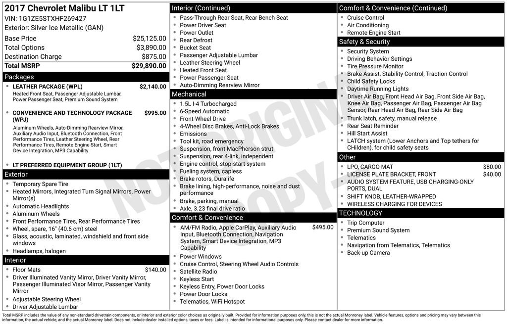 Used 2017 Chevrolet Malibu LT w/ Leather Package image 3