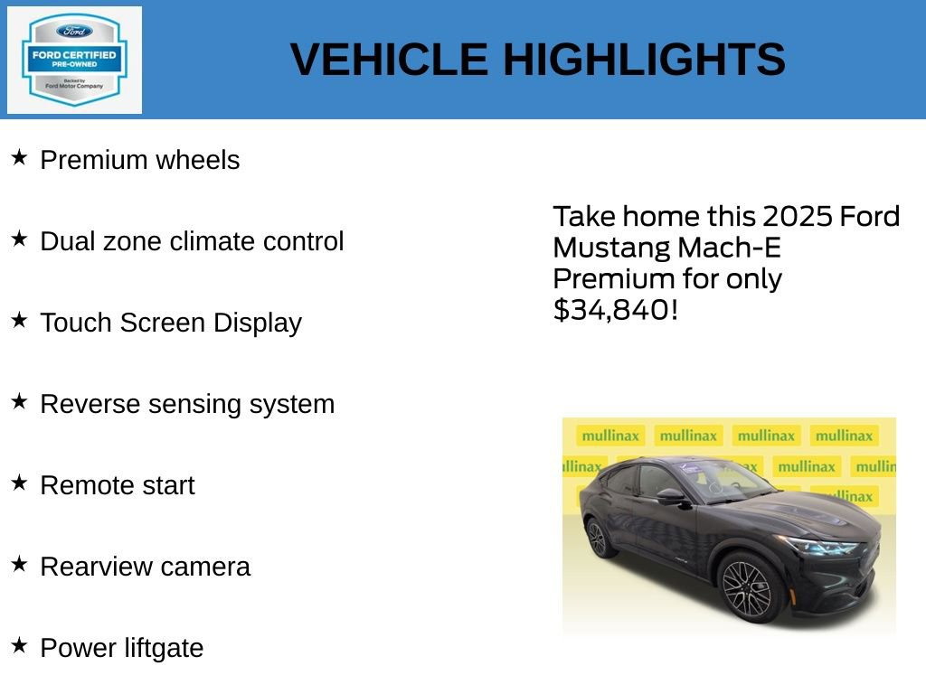 Certified 2025 Ford Mustang Mach-E Premium RWD image 21