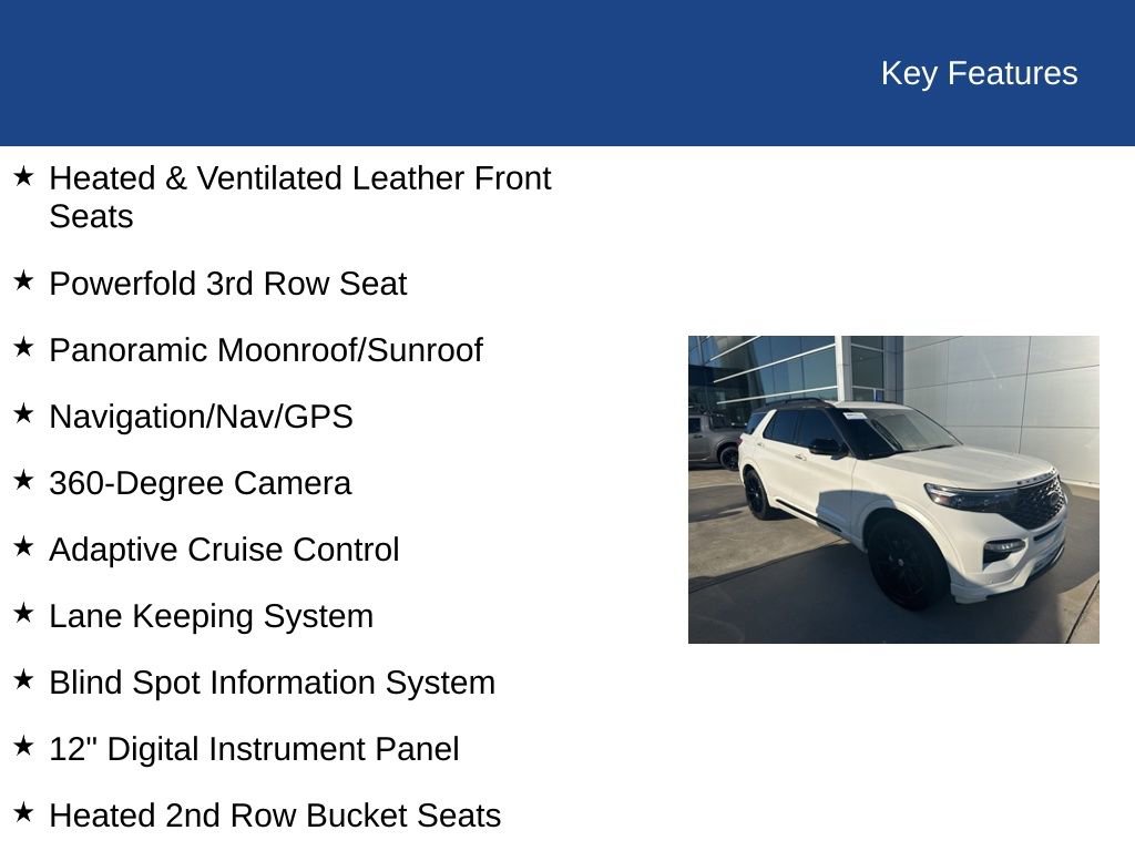 Certified 2020 Ford Explorer ST w/ Premium Technology Package image 29