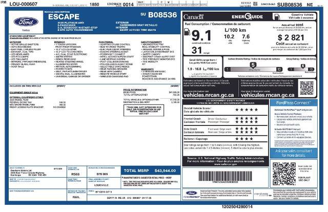 Certified 2025 Ford Escape Platinum AWD/4WD image 36