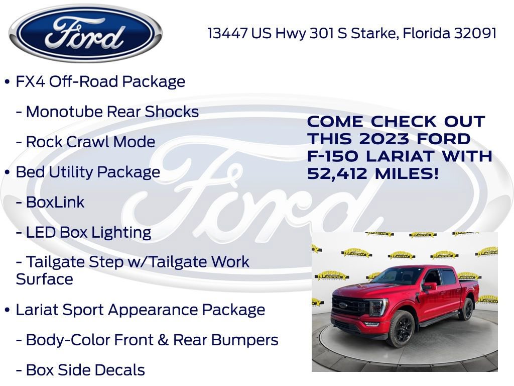 Certified 2023 Ford F150 Lariat w/ Equipment Group 502A High AWD/4WD image 32