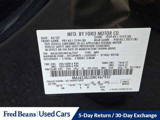 Certified 2022 Ford EcoSport SE w/ SE Convenience Package AWD/4WD image 27