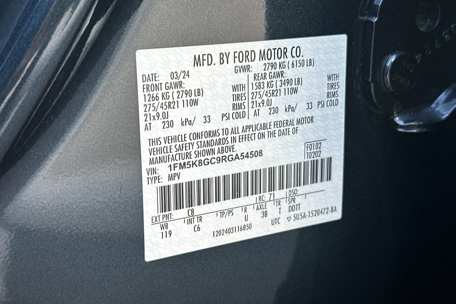 Certified 2024 Ford Explorer ST w/ Equipment Group 401A image 31