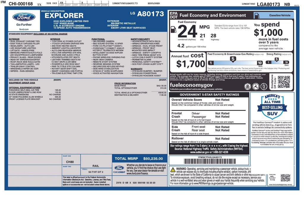 Certified 2020 Ford Explorer Limited image 2