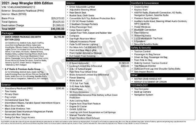 Used 2021 Jeep Wrangler Sport image 14