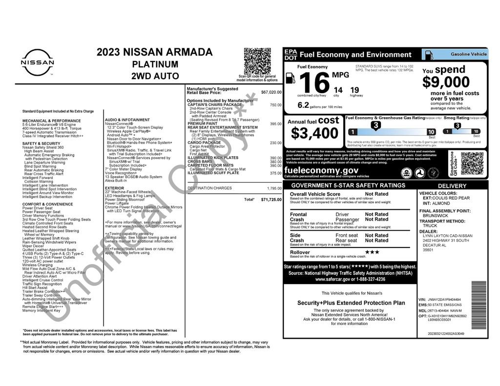 Used 2023 Nissan Armada Platinum w/ Captain's Chairs Package RWD image 27