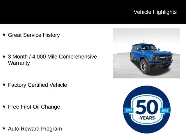 Certified 2022 Ford Bronco Black Diamond w/ Sasquatch Package image 10