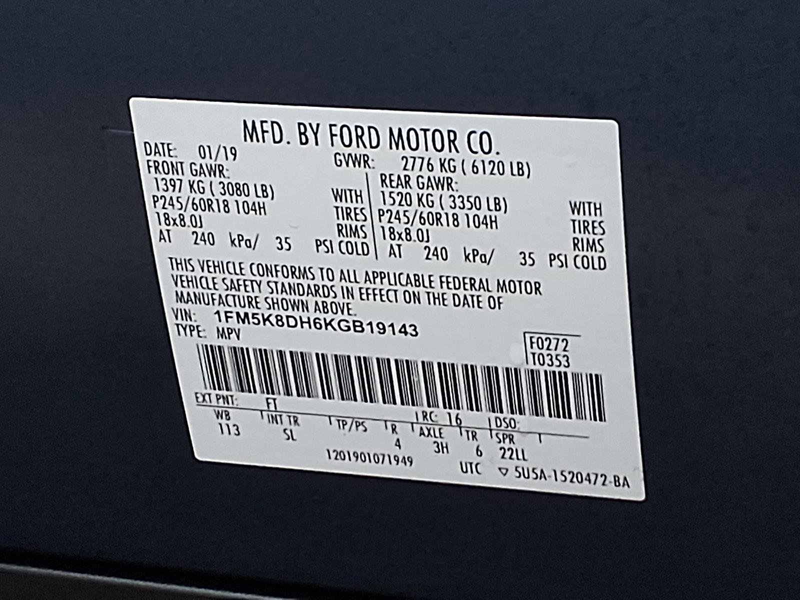 Certified 2019 Ford Explorer XLT w/ Equipment Group 202A image 27