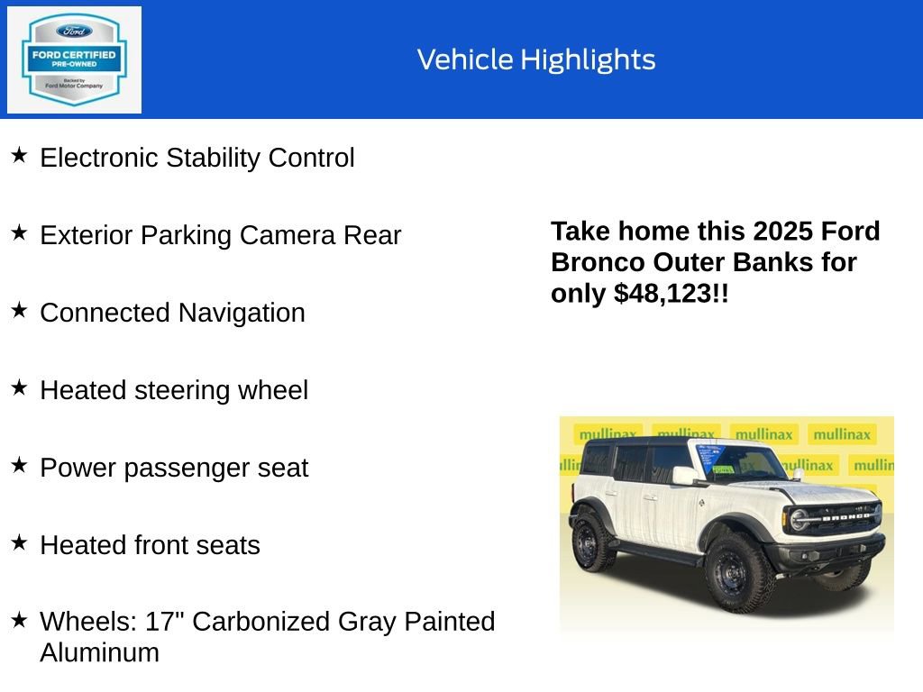 Certified 2025 Ford Bronco Outer Banks w/ Sasquatch Package AWD/4WD image 19