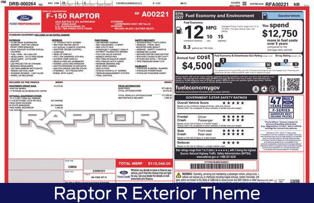 Certified 2024 Ford F150 Raptor w/ Equipment Group 803A Raptor R AWD/4WD image 8