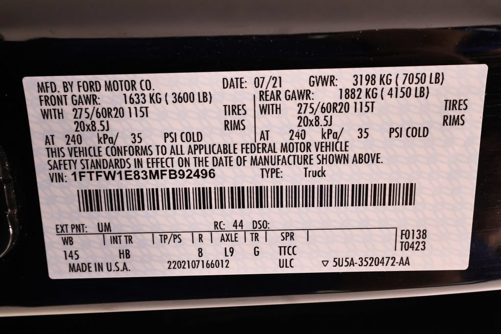 Certified 2021 Ford F150 Lariat w/ Equipment Group 502A High AWD/4WD image 42
