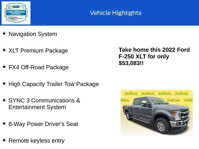 Certified 2022 Ford F250 XLT w/ XLT Premium Package AWD/4WD image 10