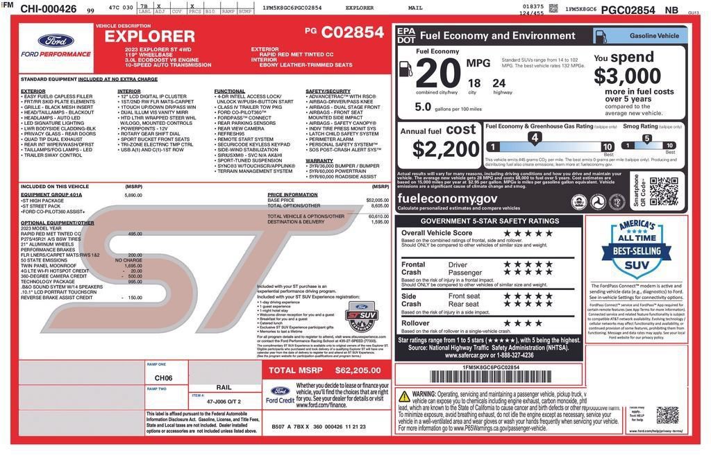 Certified 2023 Ford Explorer ST w/ Equipment Group 401A AWD/4WD image 15